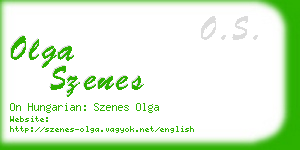 olga szenes business card